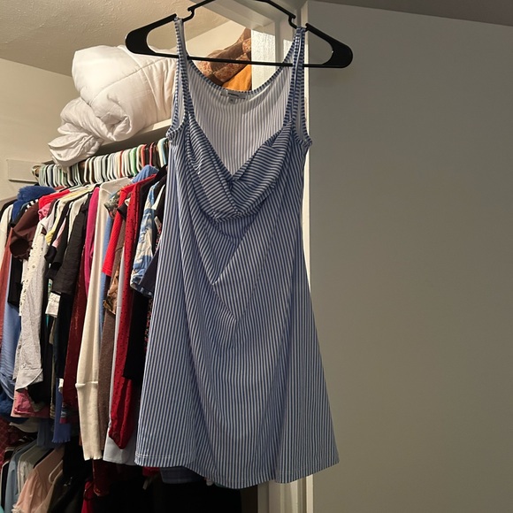 Miaou Ginger Dress, blue and white striped - Picture 6 of 6